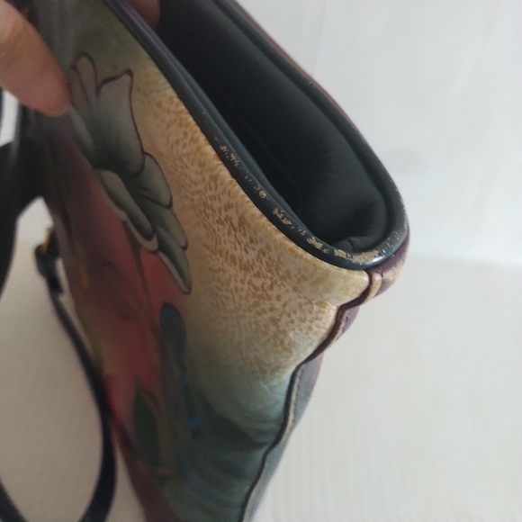 Anuschka Hand Painted Songbird Leather Crossbody Bag - Picture 11 of 14